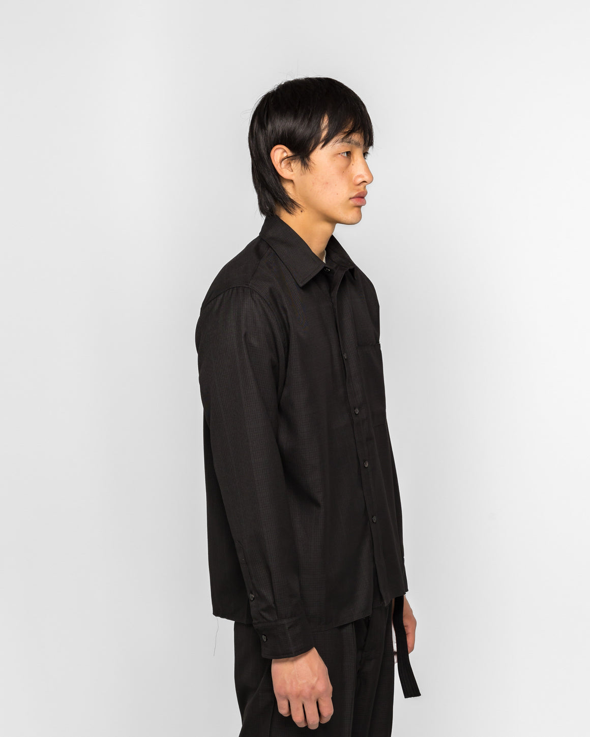 Beach Brains - LS Pocket Shirt  - Black Plaid - UP THERE
