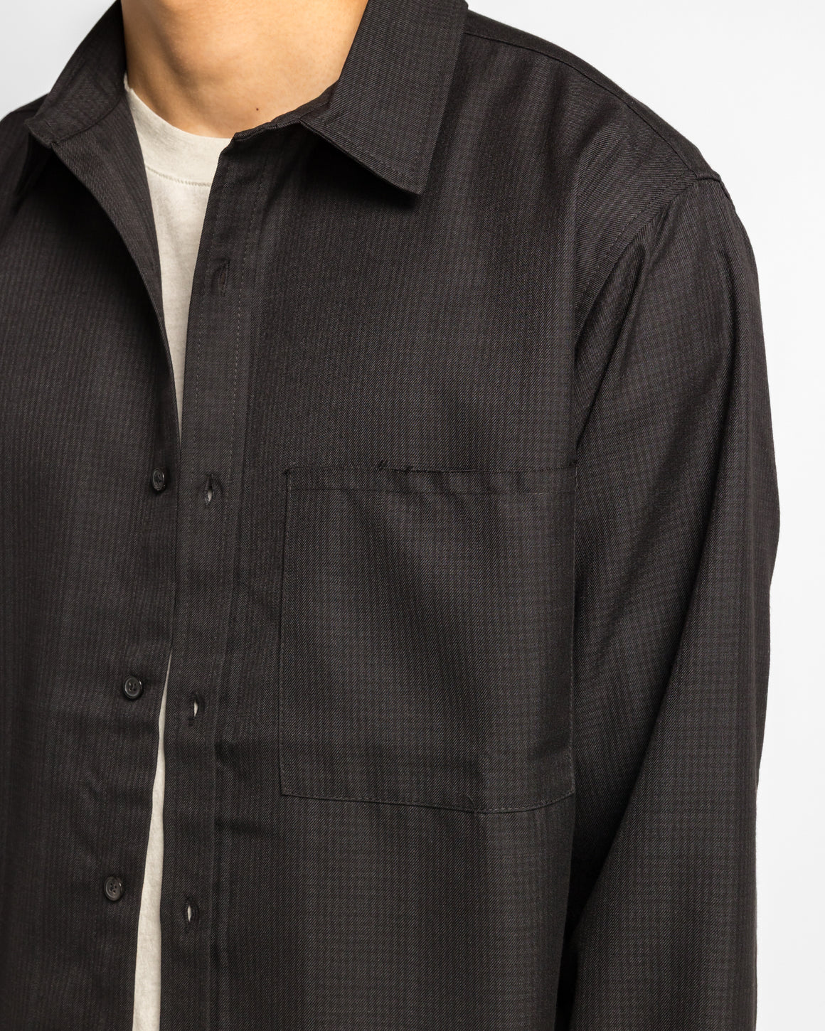 Beach Brains - LS Pocket Shirt  - Black Plaid - UP THERE