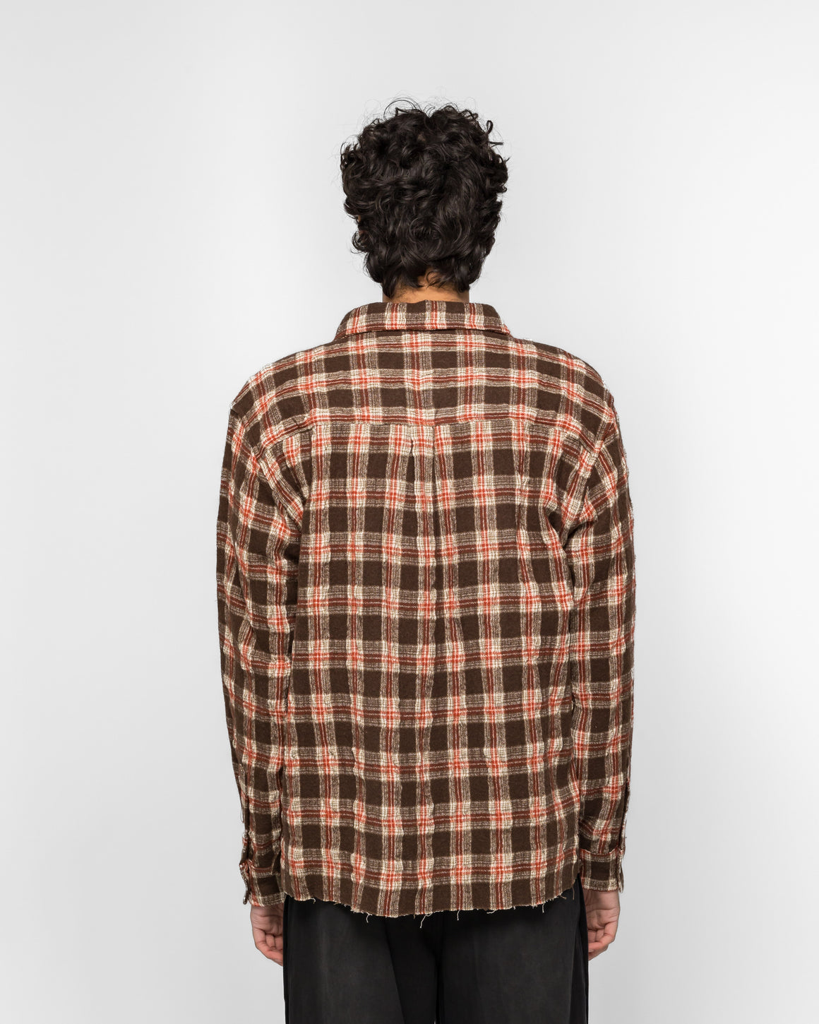 Beach Brains - LS Pocket Shirt - Brown/Red Check - UP THERE