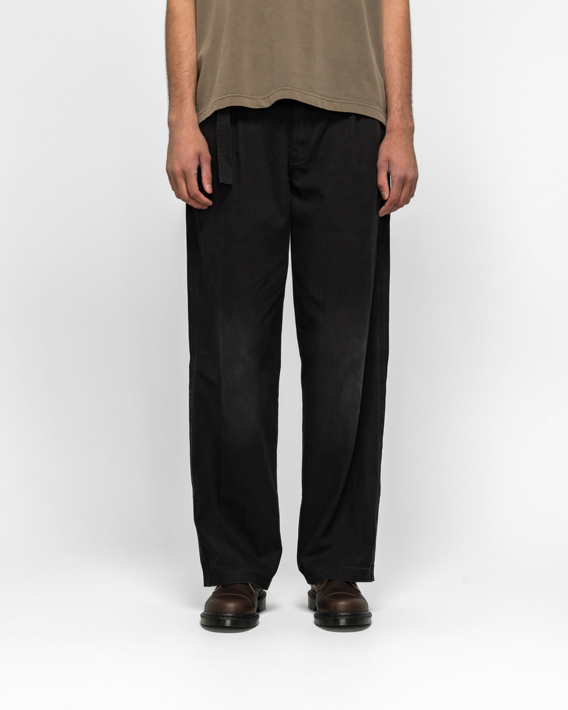 Beach Brains - Pleated Work Pant  - Black Herringbone - UP THERE