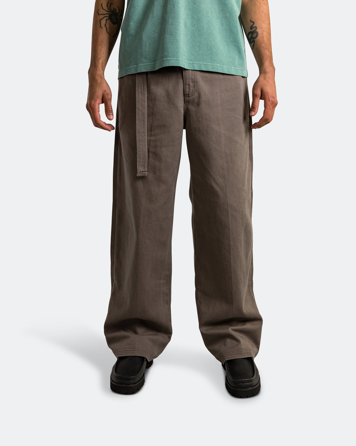 Beach Brains - Pleated Work Pant - Gravel - UP THERE