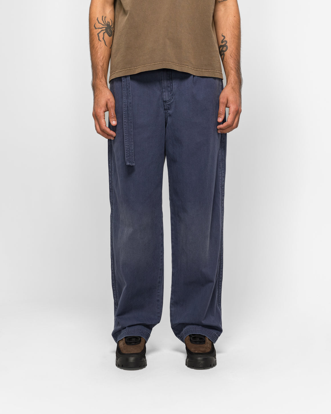 Beach Brains - Pleated Work Pant - Navy - UP THERE