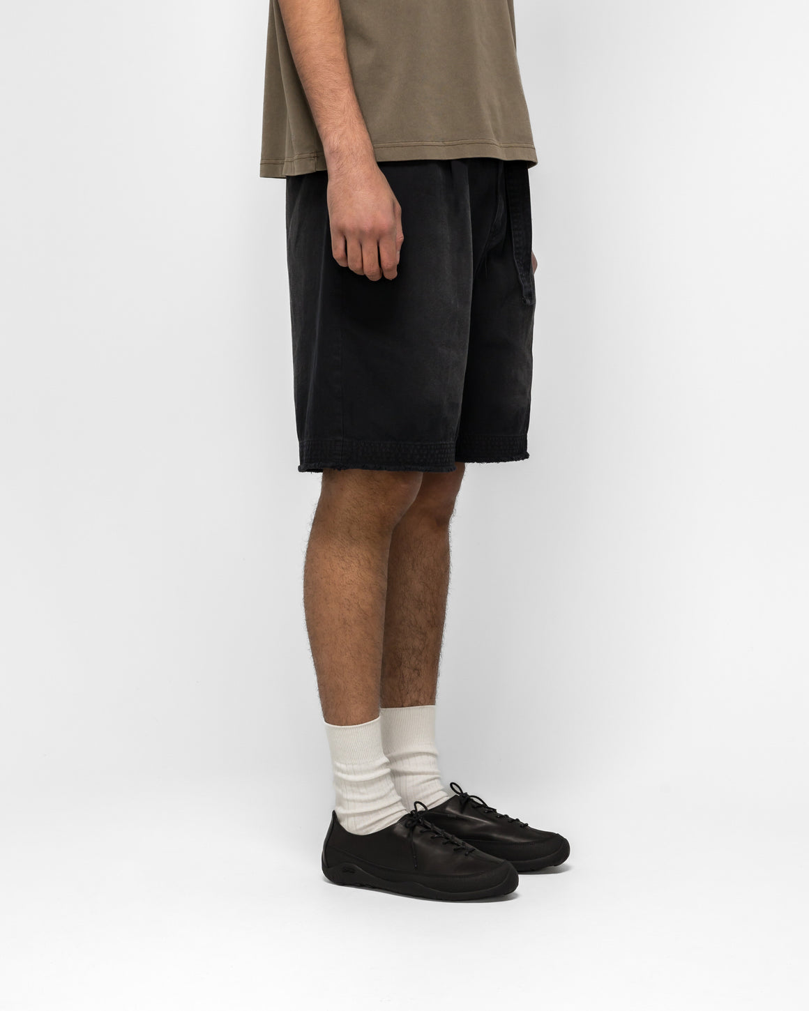 Beach Brains - Pleated Work Short  - Black - UP THERE
