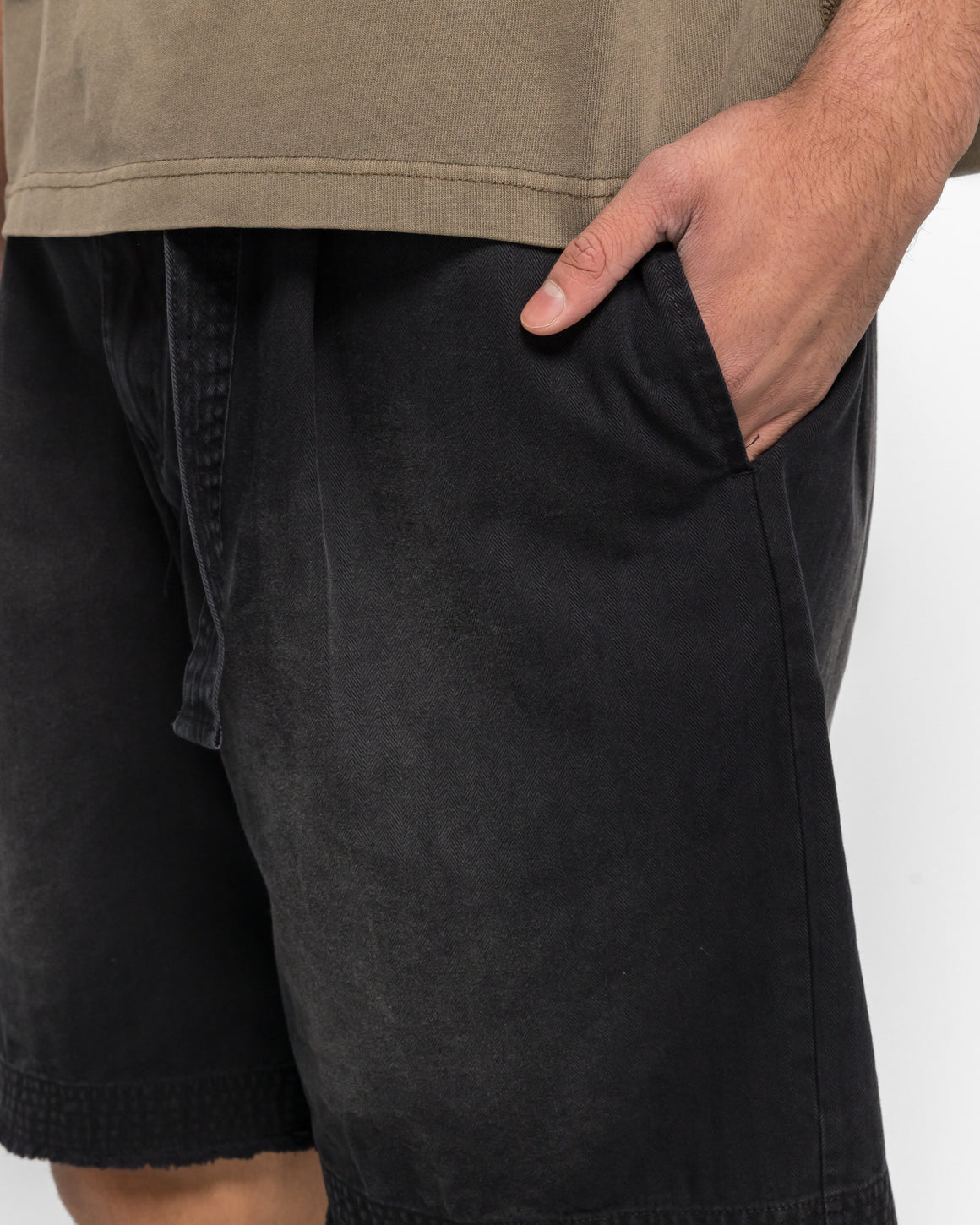 Beach Brains - Pleated Work Short  - Black - UP THERE