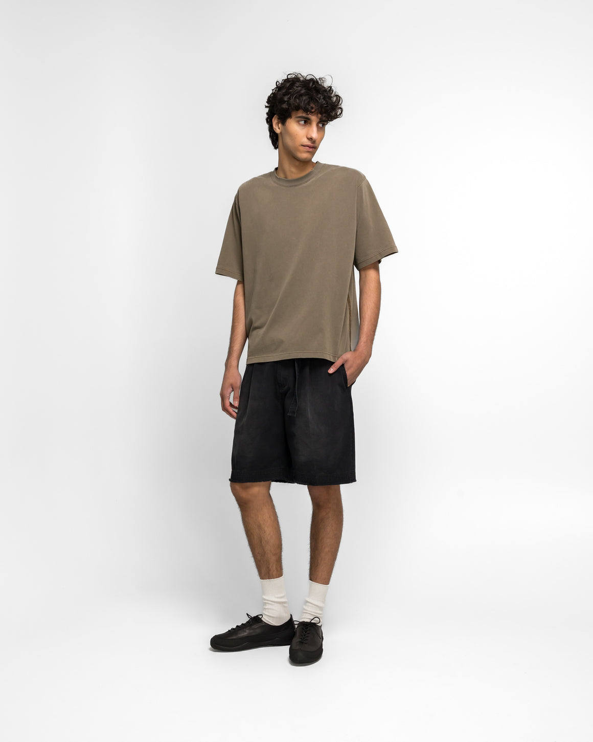 Beach Brains - Pleated Work Short  - Black - UP THERE