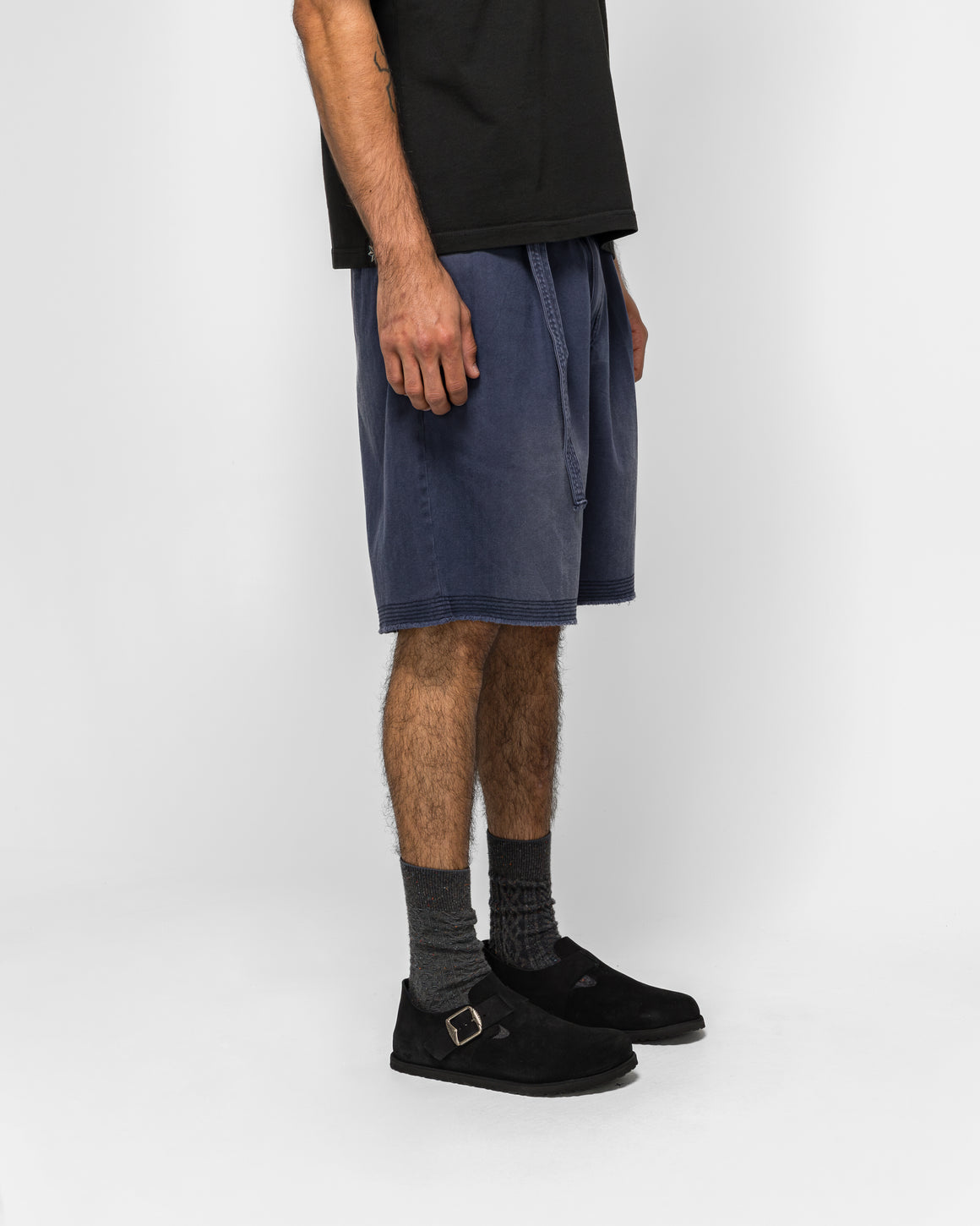 Beach Brains - Pleated Work Short - Navy - UP THERE