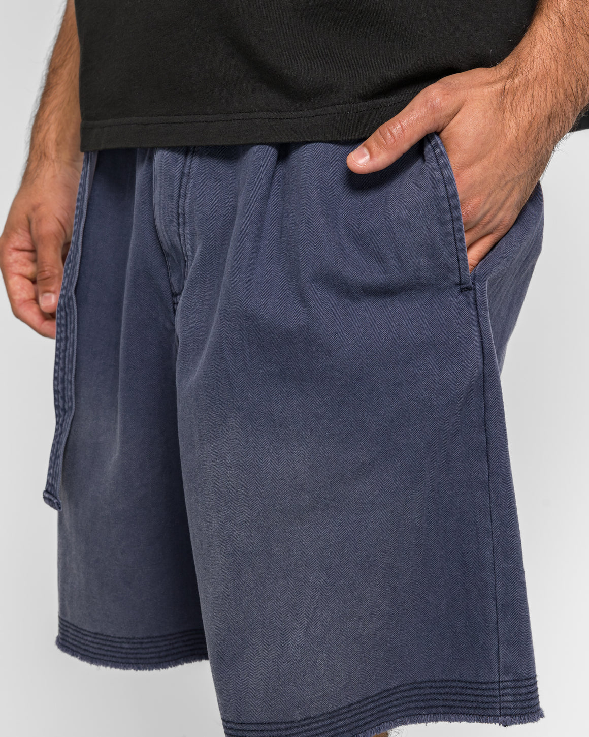 Beach Brains - Pleated Work Short - Navy - UP THERE