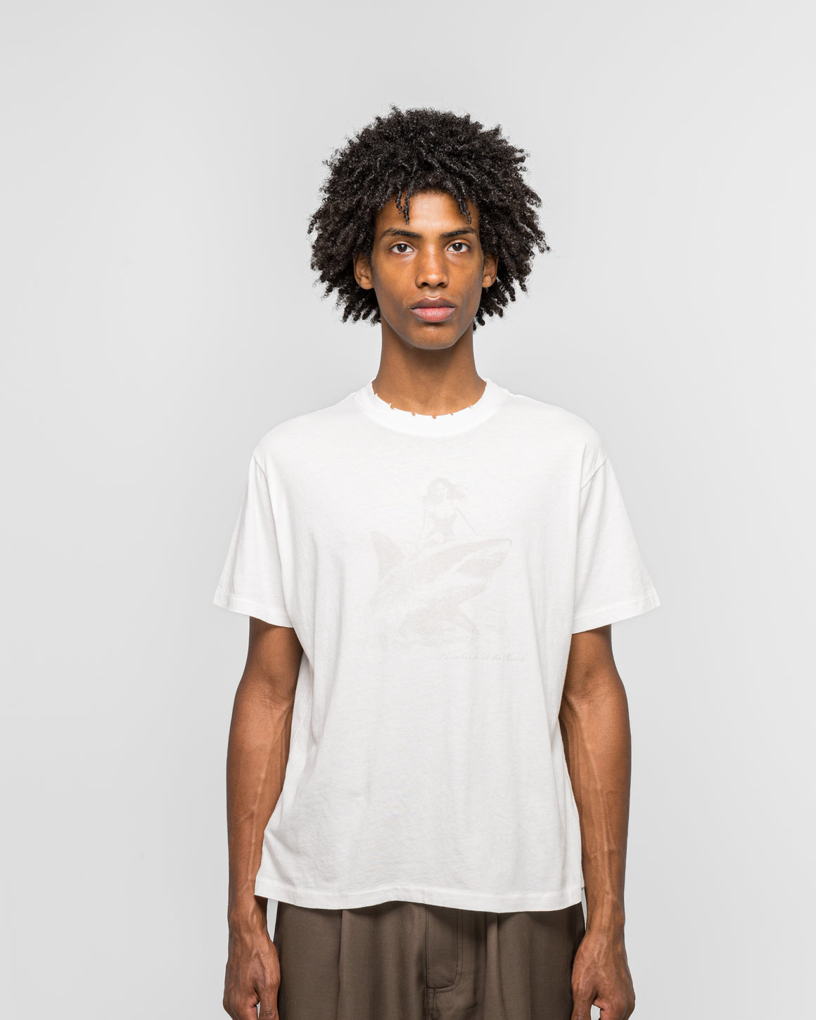 Beach Brains - Shark Tee - Crisp White - UP THERE