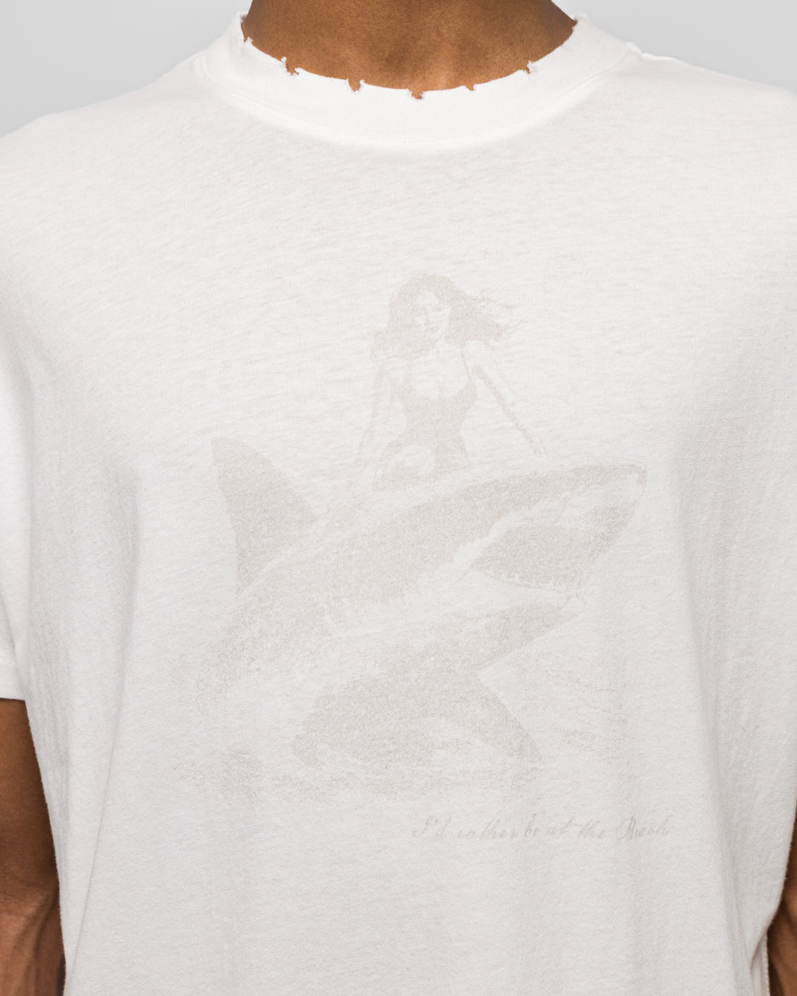 Beach Brains - Shark Tee - Crisp White - UP THERE