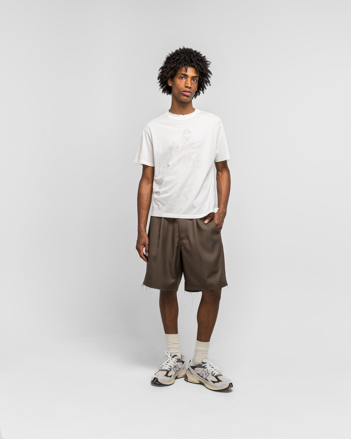 Beach Brains - Shark Tee - Crisp White - UP THERE