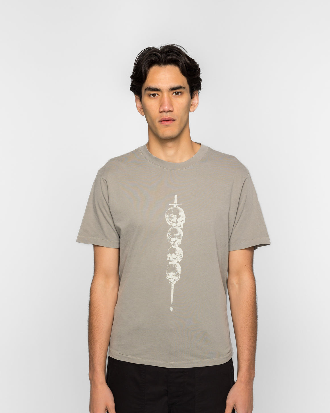 Beach Brains - Skull Tide T-Shirt  - Stone - UP THERE