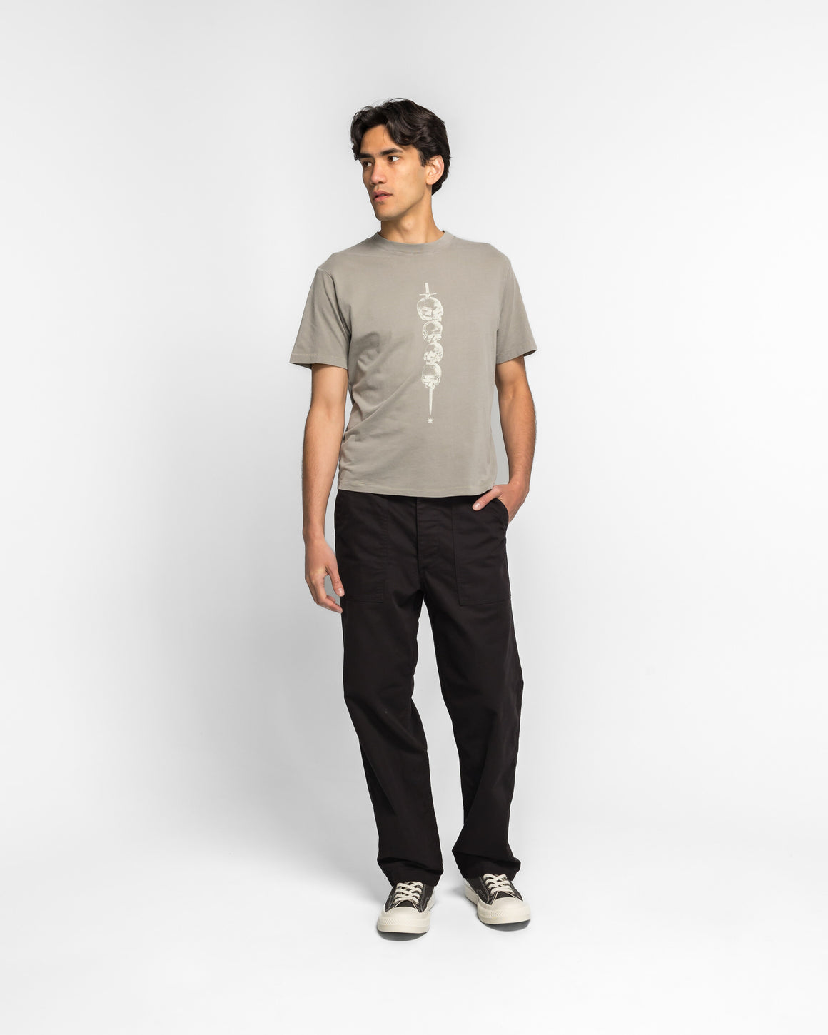 Beach Brains - Skull Tide T-Shirt  - Stone - UP THERE