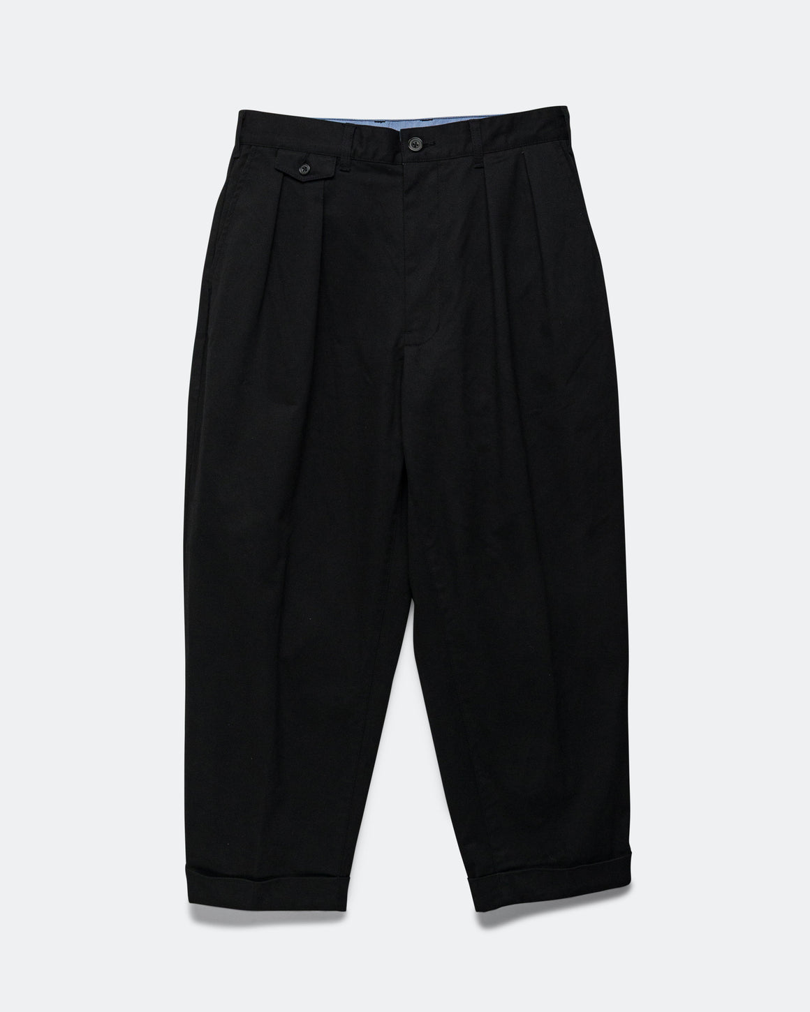 Beams Plus - 2 Pleats Tapered Twill - Black - UP THERE