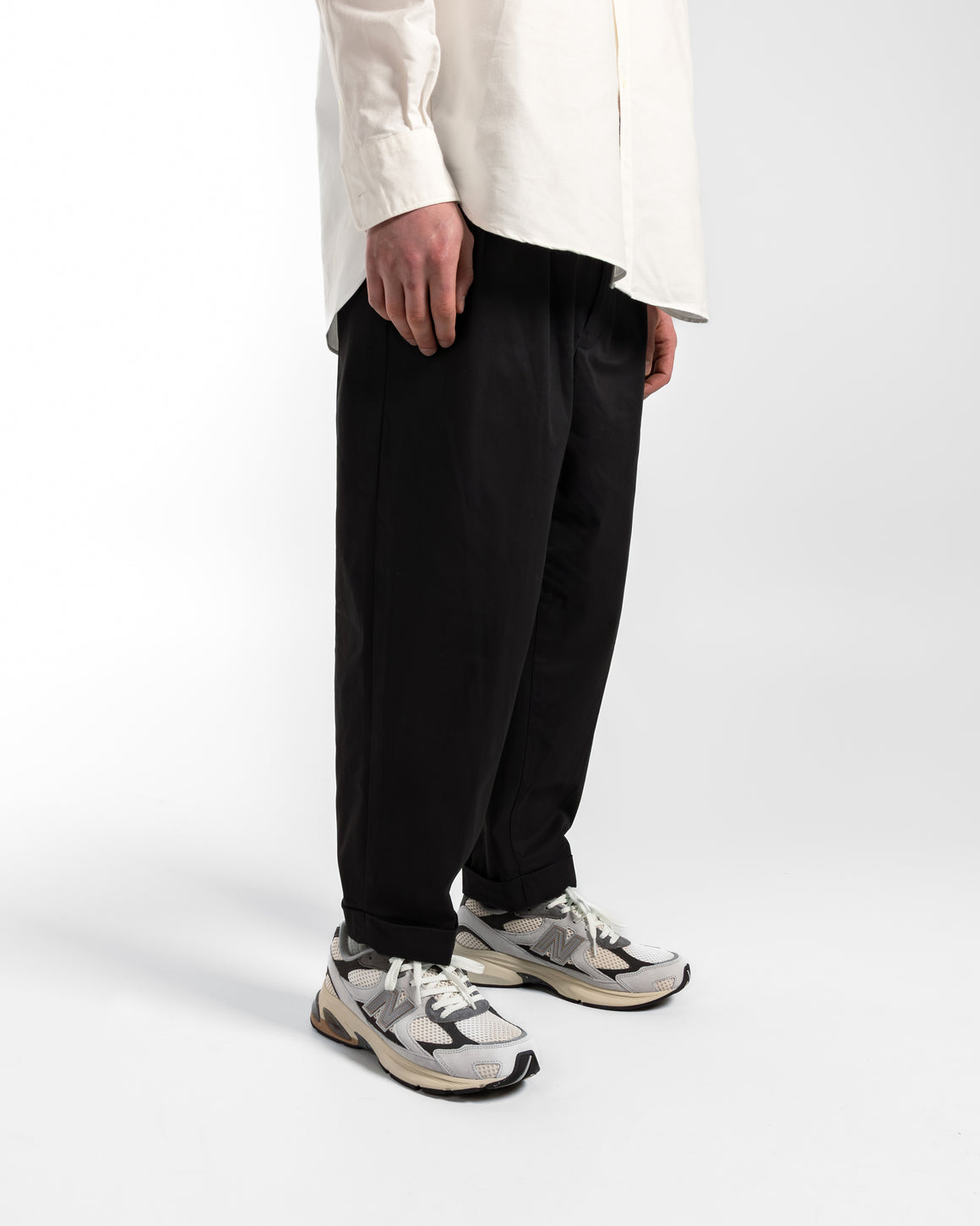 Beams Plus - 2 Pleat Twill Pants - Black - UP THERE