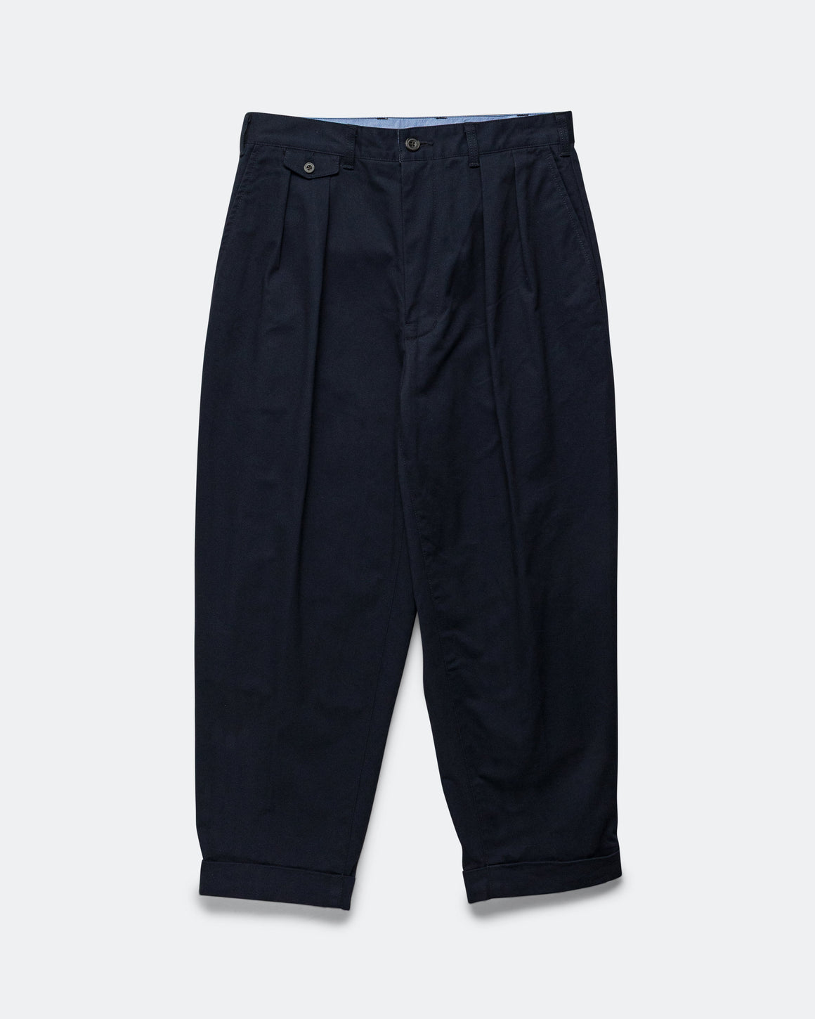 Beams Plus - 2 Pleats Tapered Twill - Navy - UP THERE