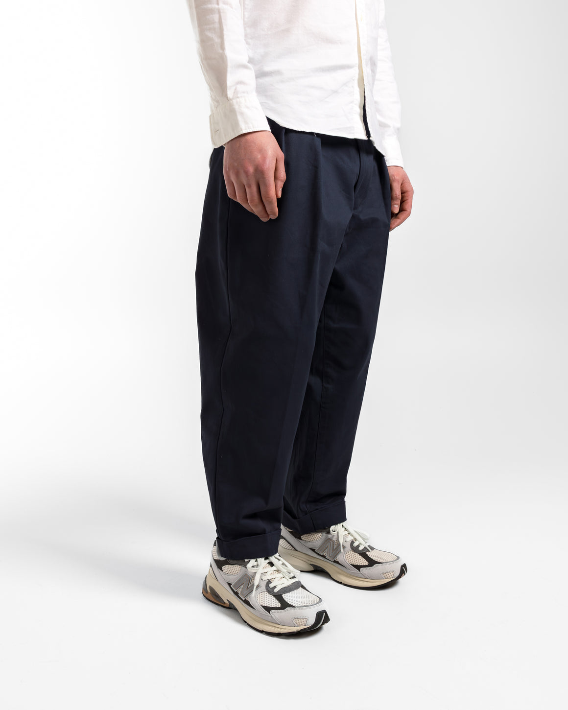 Beams Plus - 2 Pleat Twill Pants - Navy - UP THERE