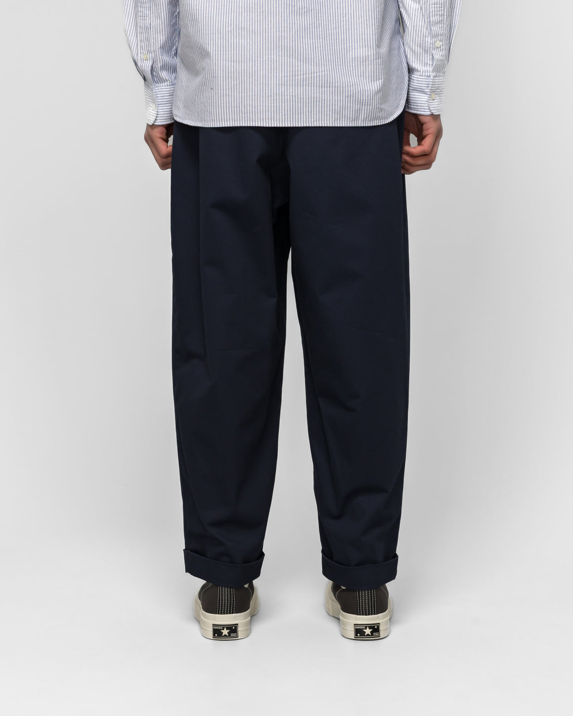 Beams Plus - 2 Pleats Tapered Twill - Navy - UP THERE