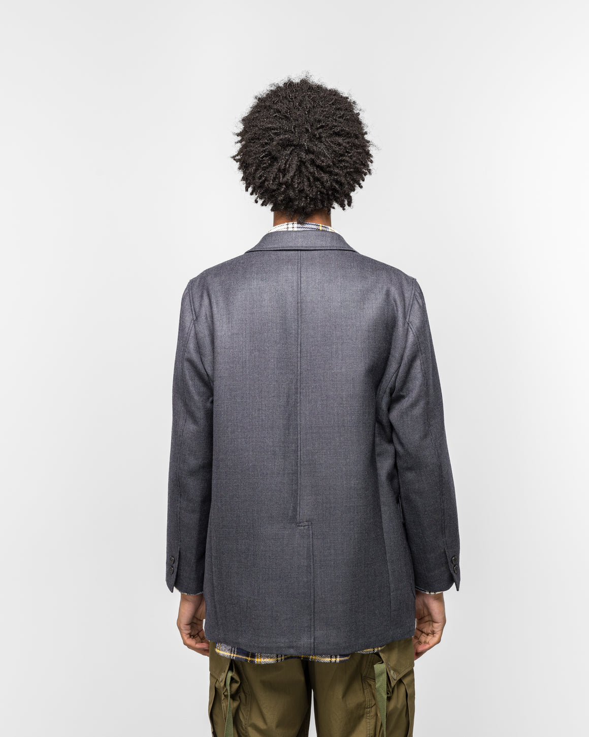 Beams Plus - 3B Blazer Box-Fit Wool Double Weave - Navy - UP THERE