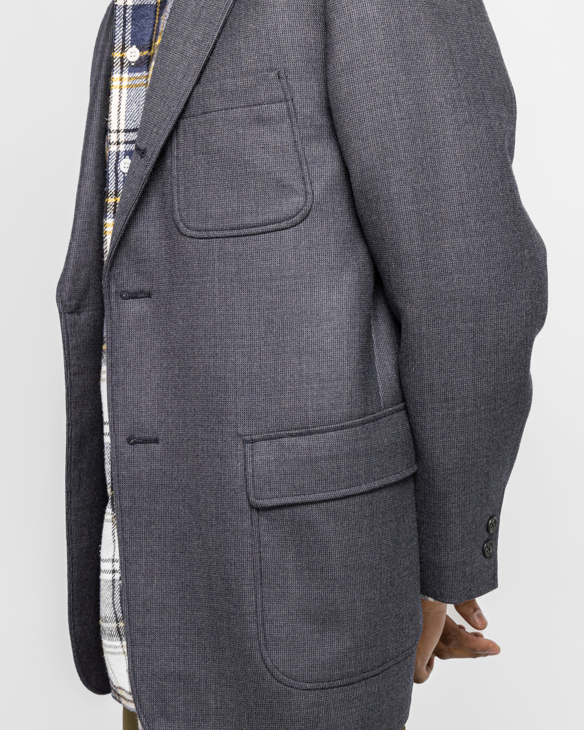 Beams Plus - 3B Blazer Box-Fit Wool Double Weave - Navy - UP THERE