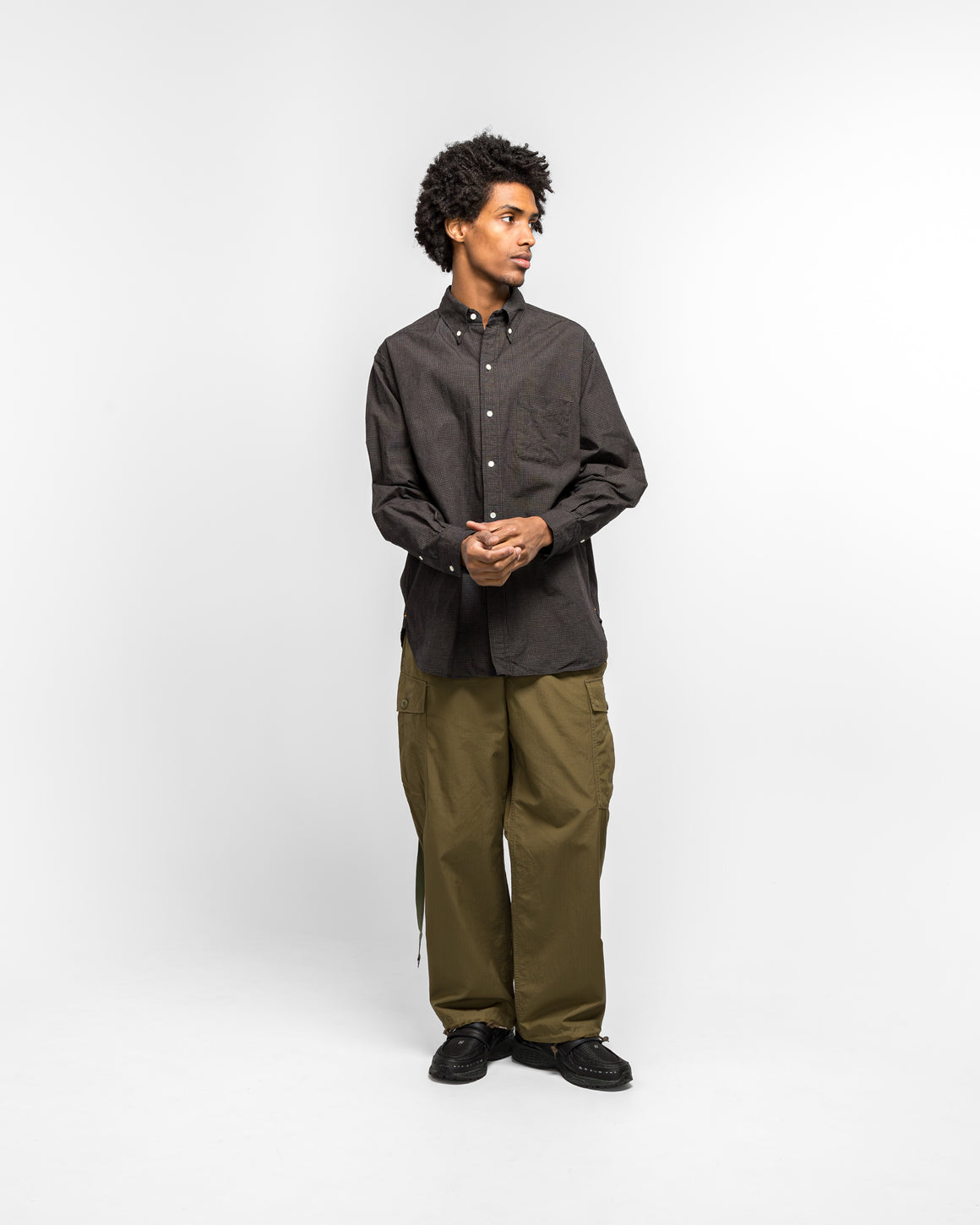 Beams Plus - B.D. Graph Plaid - Black - UP THERE