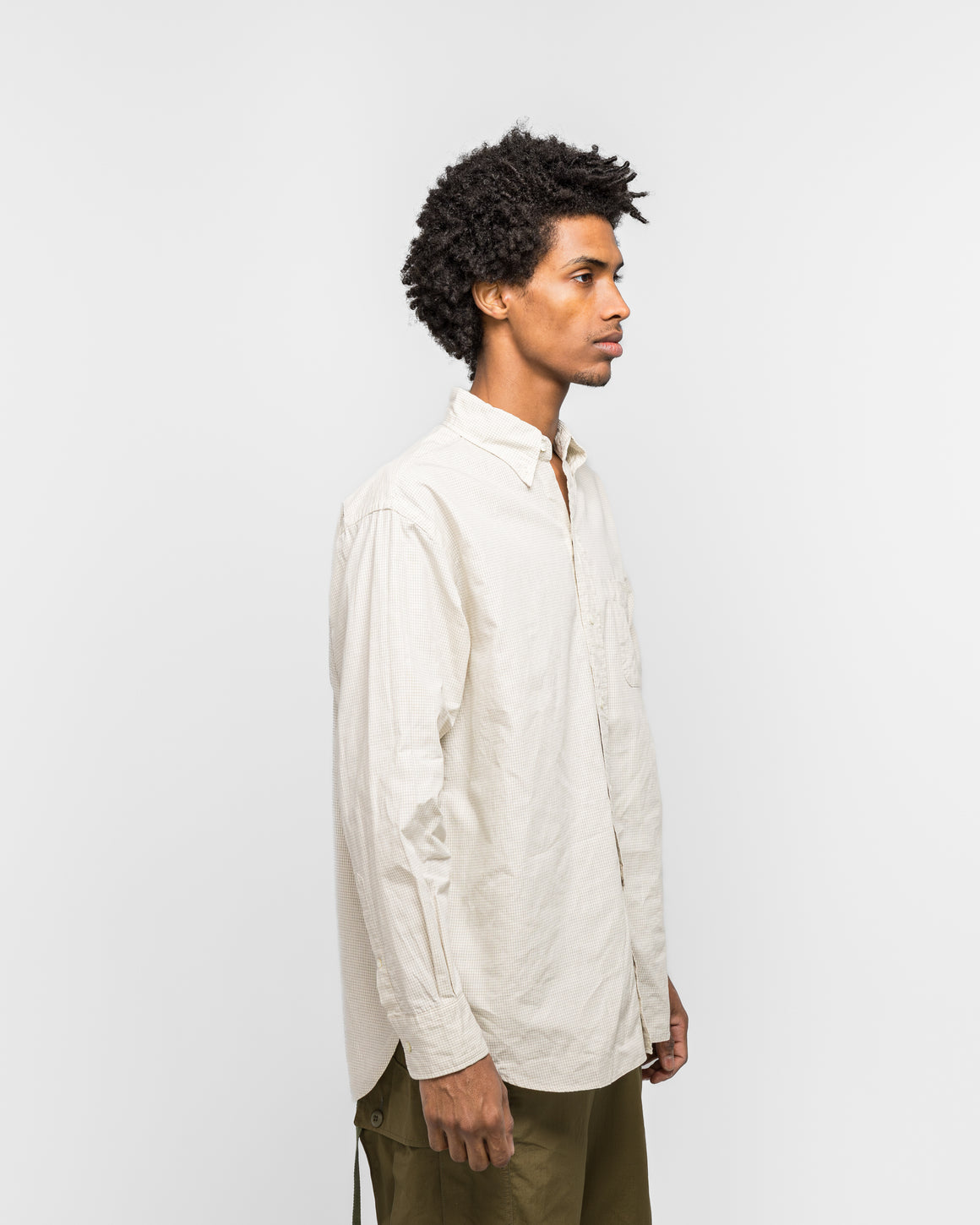 Beams Plus - B.D. Graph Plaid - White - UP THERE