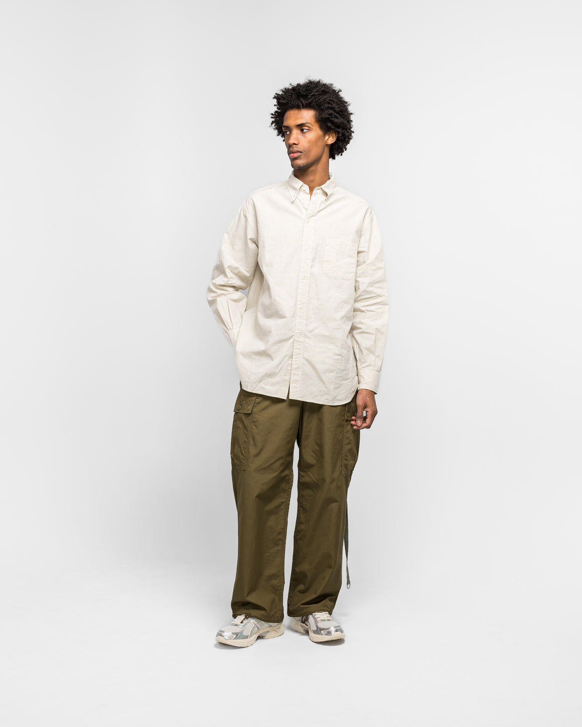 Beams Plus - B.D. Graph Plaid - White - UP THERE
