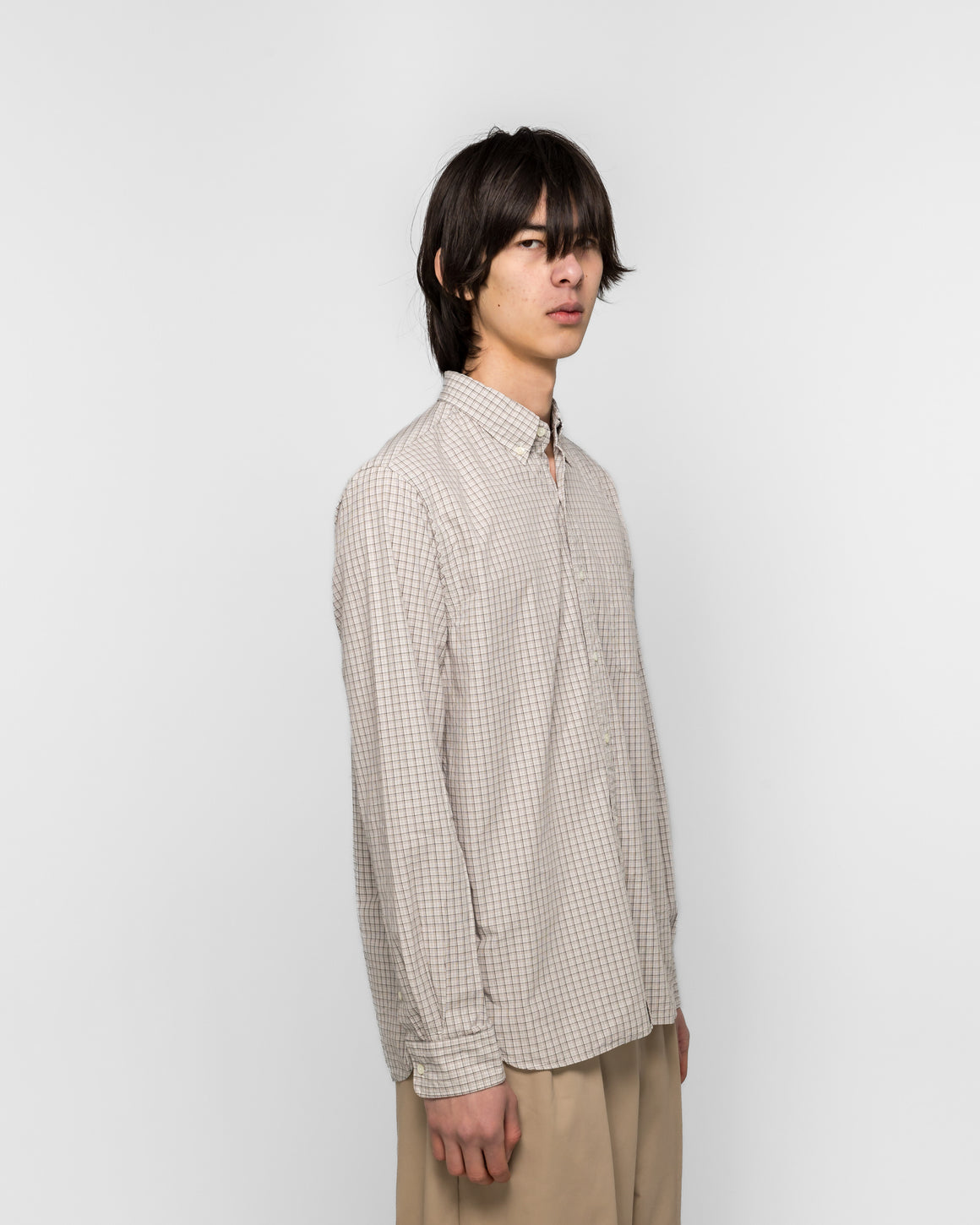 Beams Plus - B.D. Mini Plaid - Grey - UP THERE