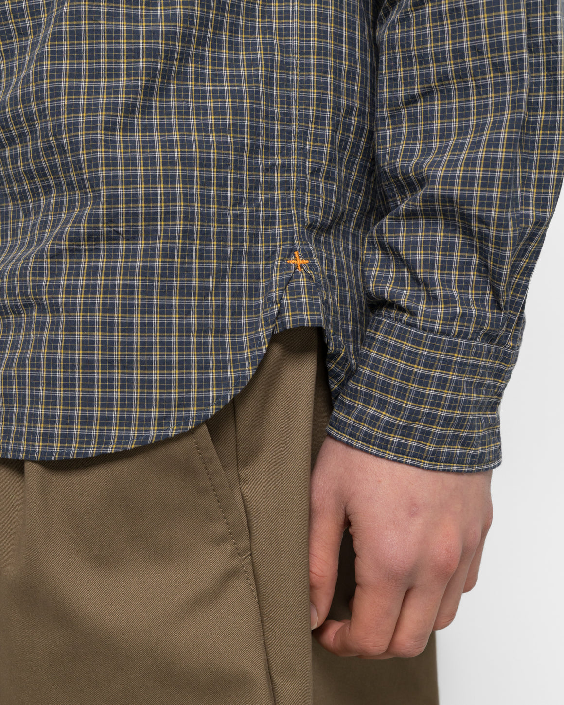 Beams Plus - B.D. Mini Plaid - Navy - UP THERE