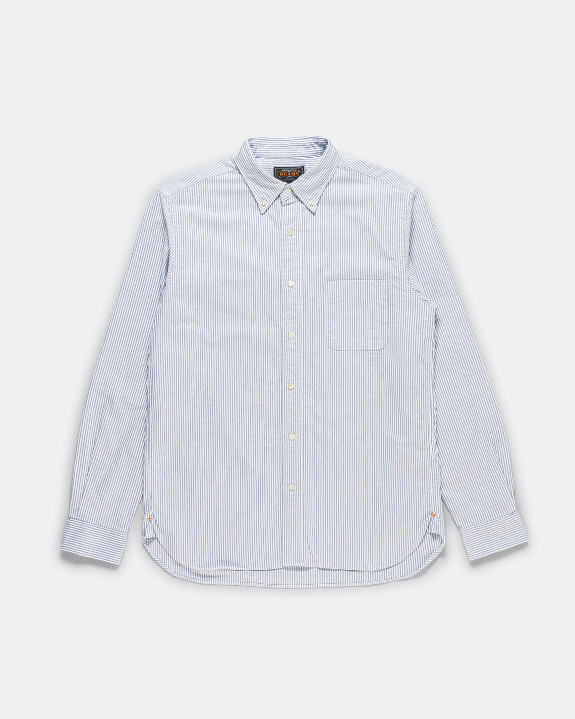 Beams Plus - B.D. Oxford Candy Stripe - Blue - UP THERE