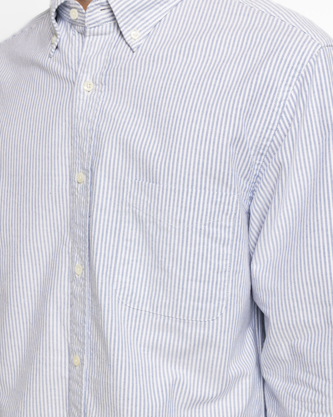 Beams Plus - B.D. Oxford Candy Stripe - Blue - UP THERE