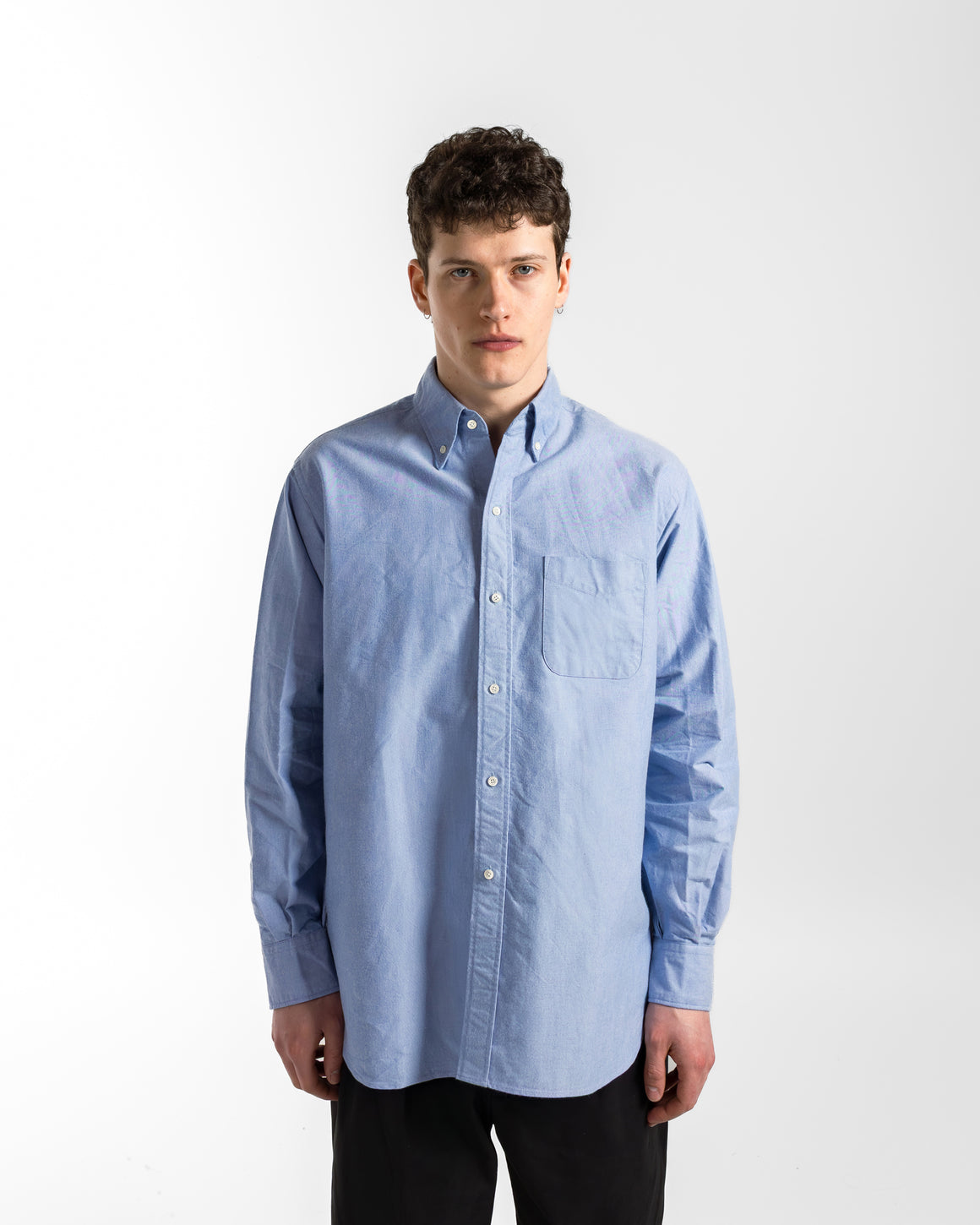 Beams Plus - B.D. American Oxford Classic Fit Shirt - Blue - UP THERE