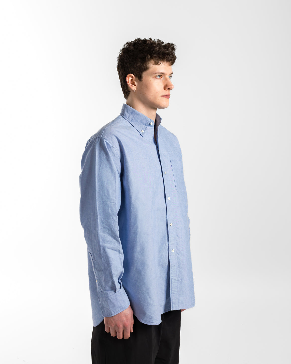 Beams Plus - B.D. American Oxford Classic Fit Shirt - Blue - UP THERE