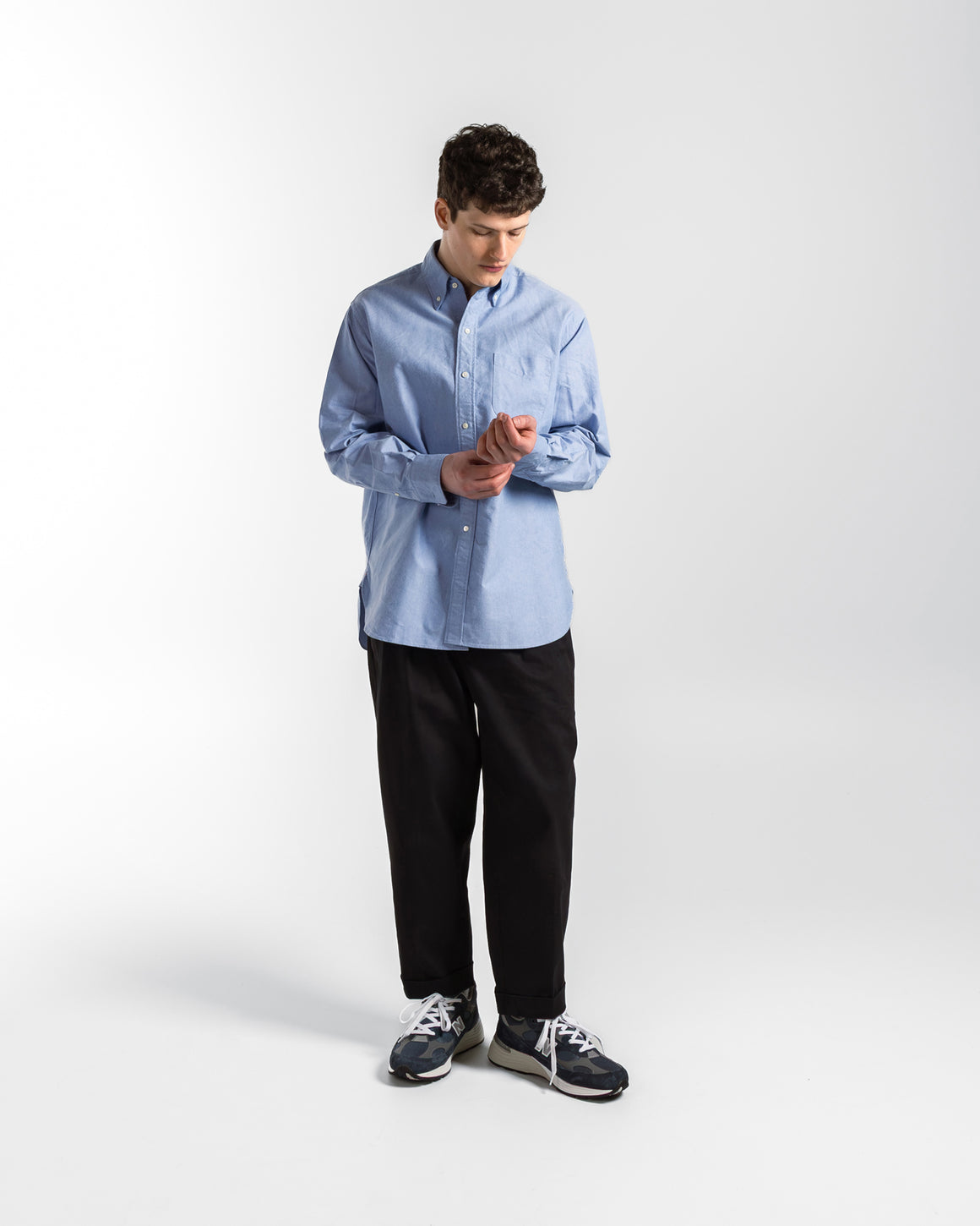 Beams Plus - B.D. American Oxford Classic Fit Shirt - Blue - UP THERE