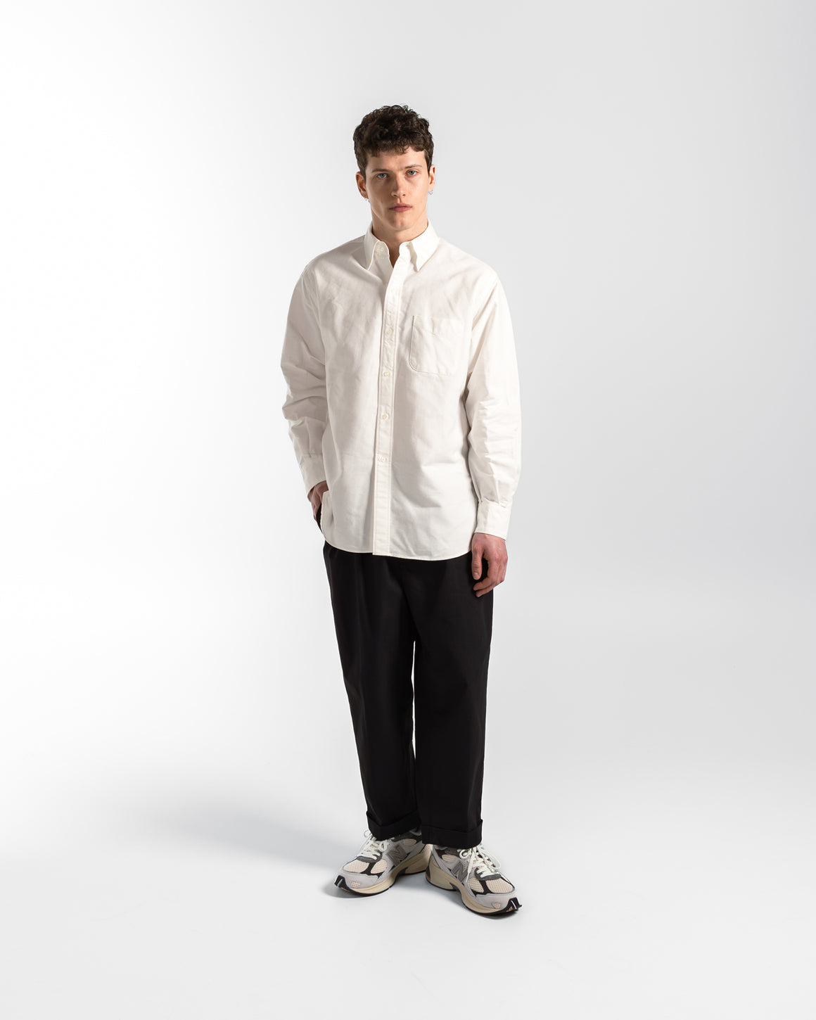 Beams Plus - B.D. American Oxford Classic Fit Shirt - White - UP THERE