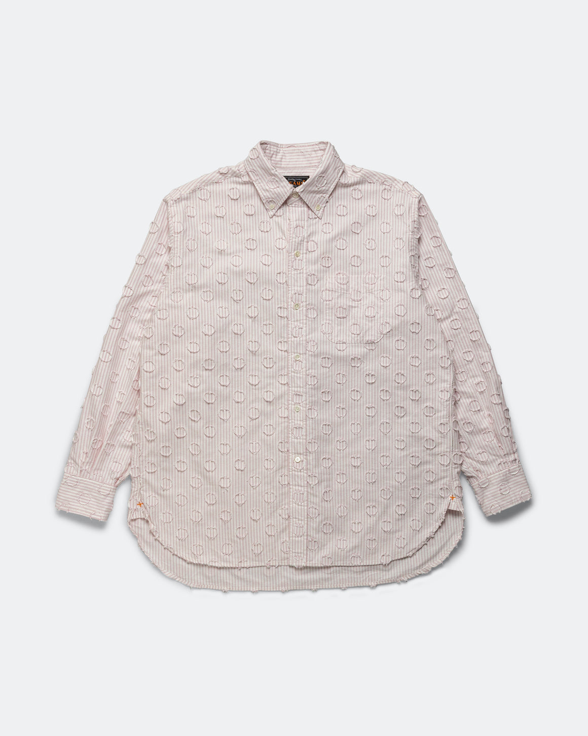 Beams Plus - B.D. Burnout Dot Candy Stripe Shirt - Pink Stripe - UP THERE