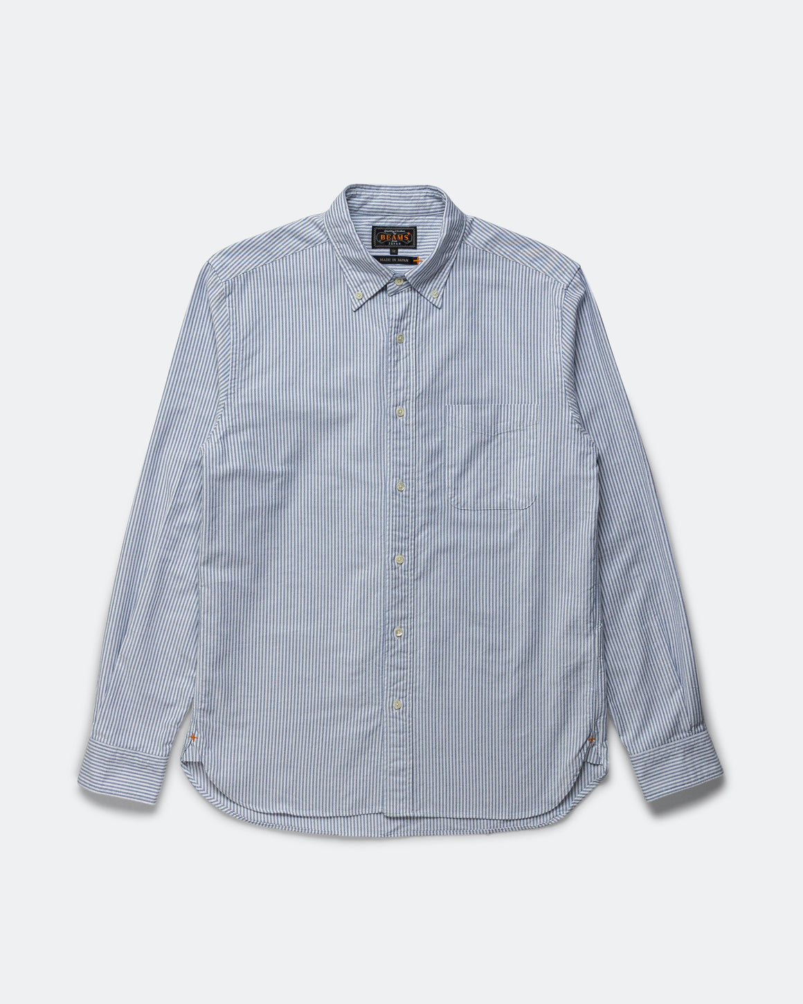 Beams Plus - B.D. Oxford Candy Stripe Shirt - Blue - UP THERE