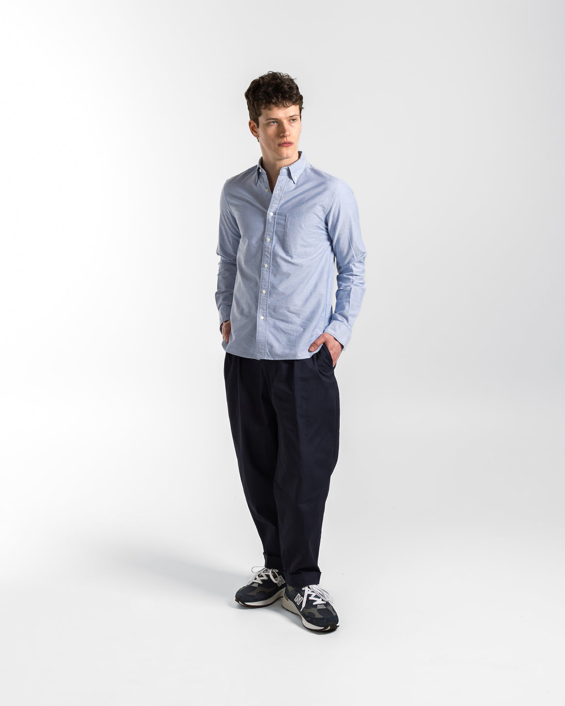 Beams Plus - B.D. Oxford Shirt - Blue - UP THERE
