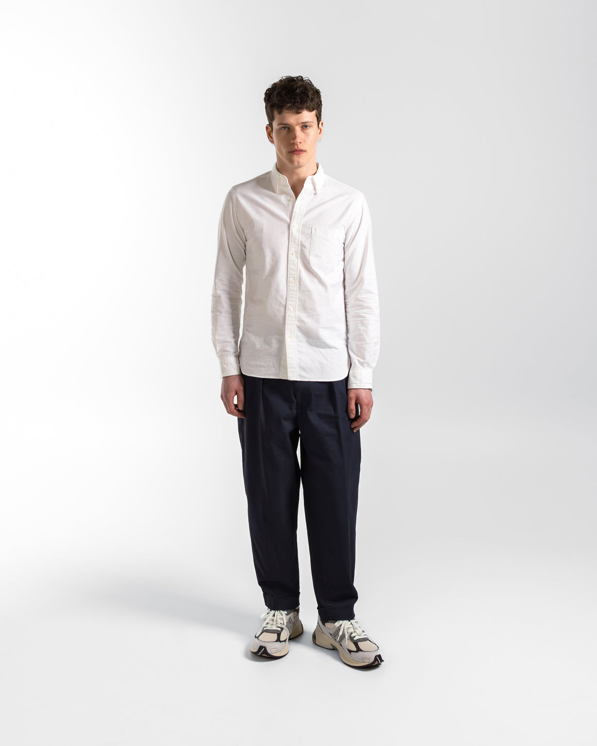 Beams Plus - B.D. Oxford Shirt - White - UP THERE