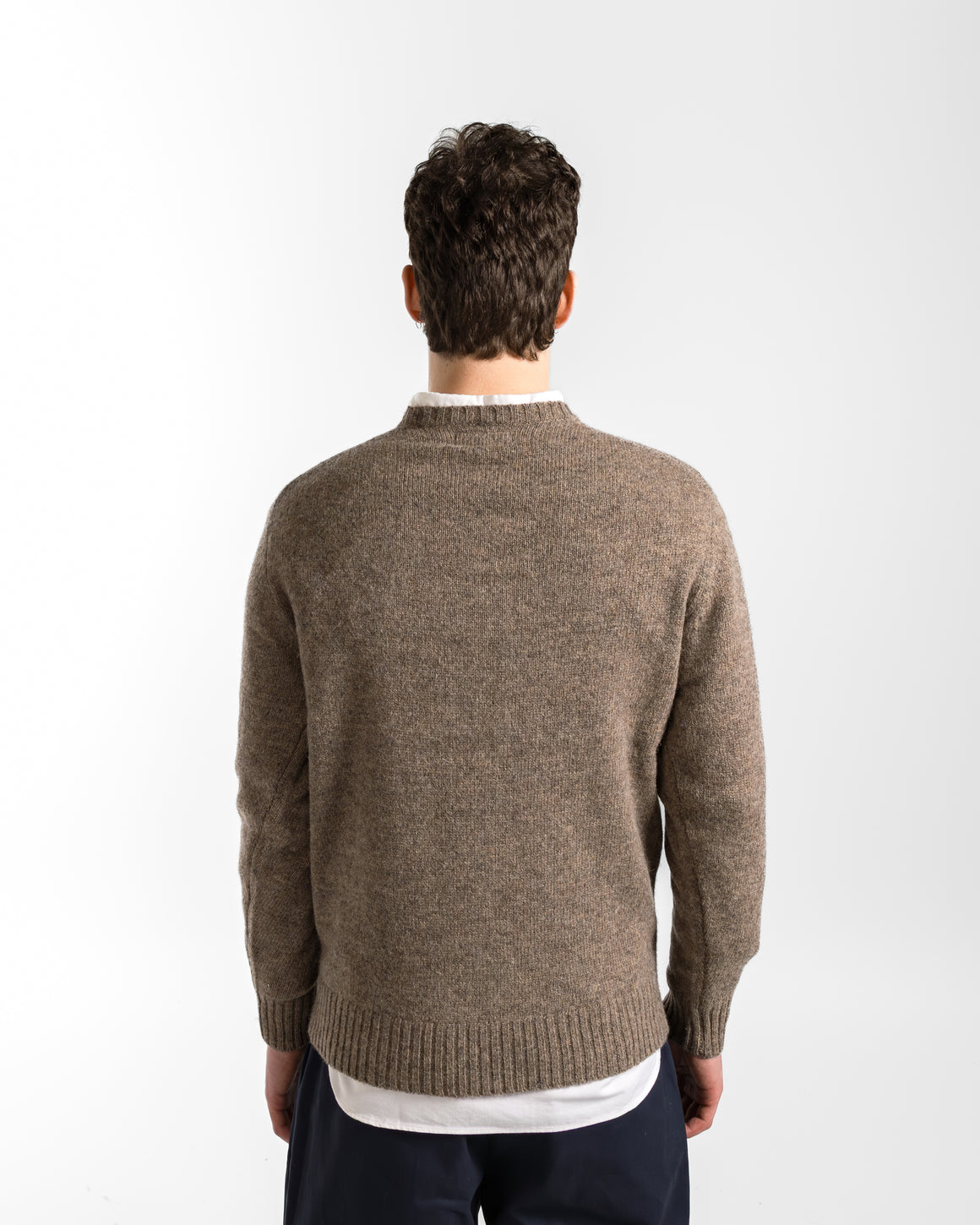 Beams Plus - Crew Intarsia Duck Pattern - Beige - UP THERE