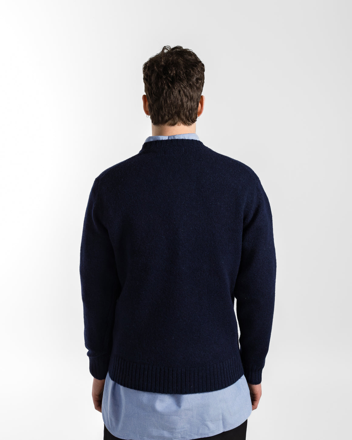 Beams Plus - Crew Intarsia Duck Pattern - Navy - UP THERE