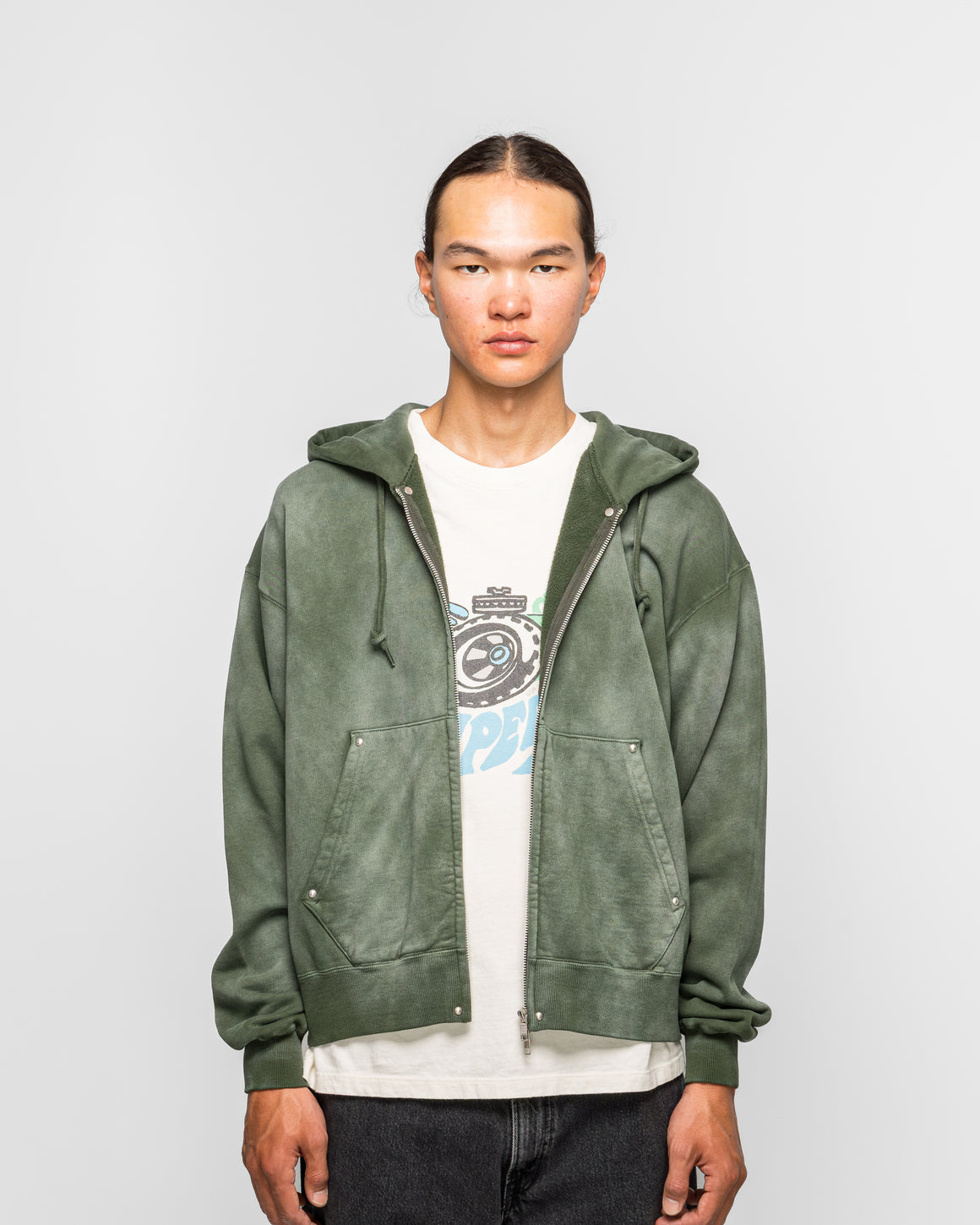Beams - Fade Rivet Hoodie - Fade Green - UP THERE