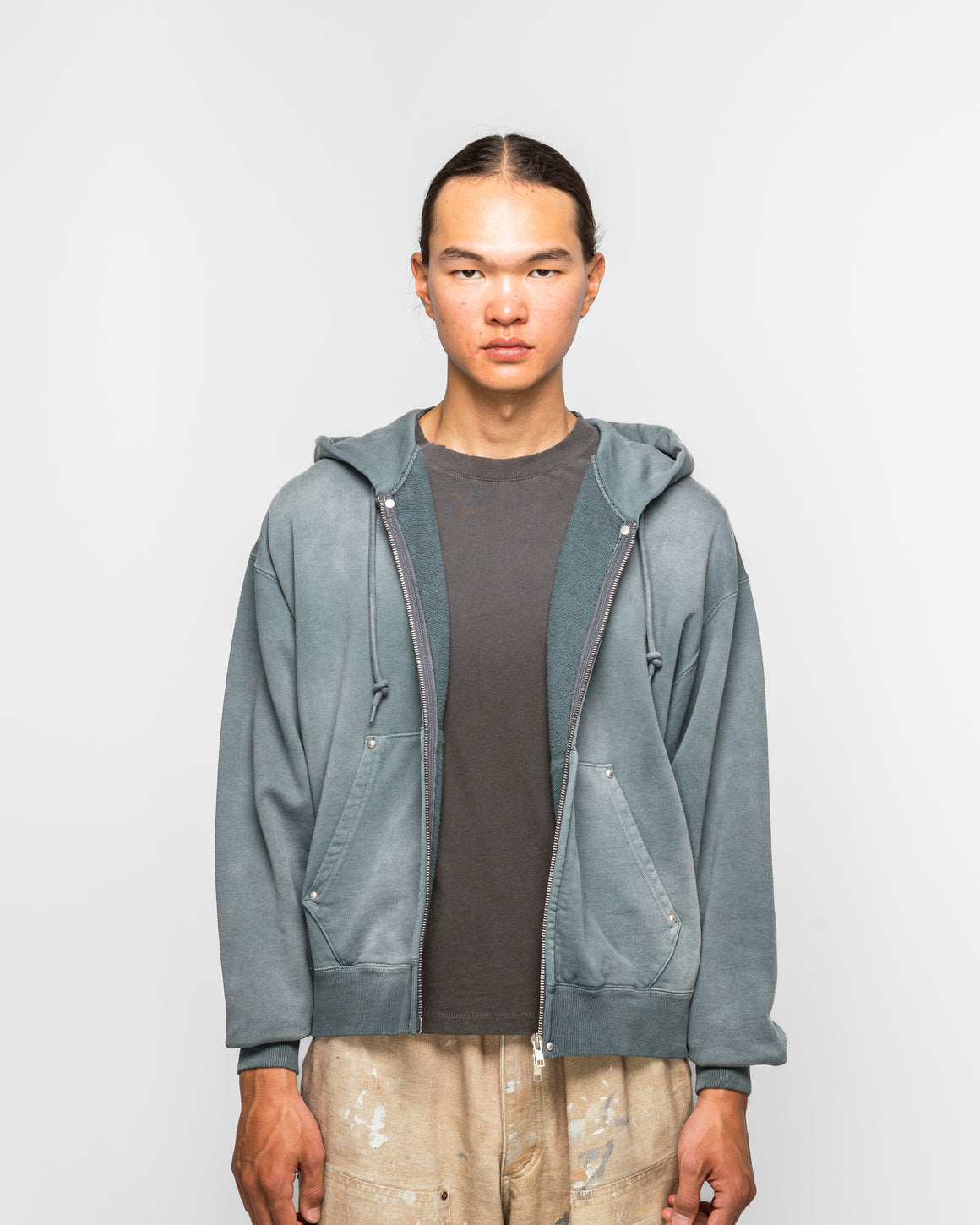 Beams - Fade Rivet Hoodie - Fade Grey - UP THERE