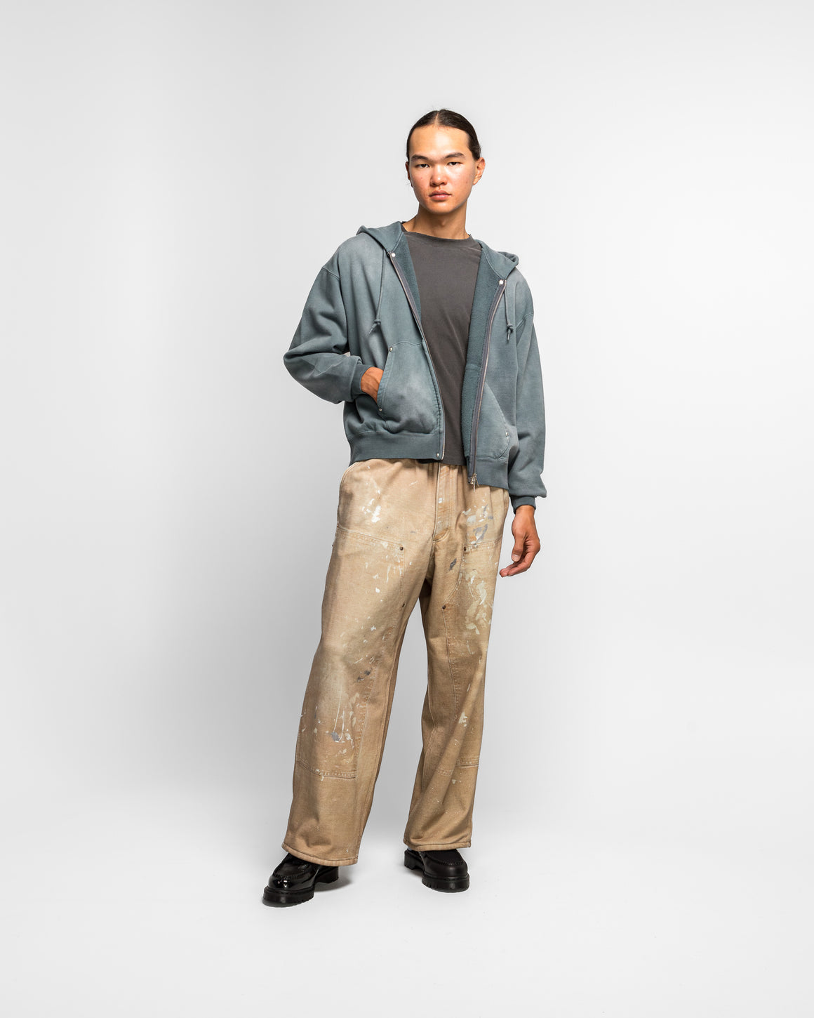 Beams - Fade Rivet Hoodie - Fade Grey - UP THERE