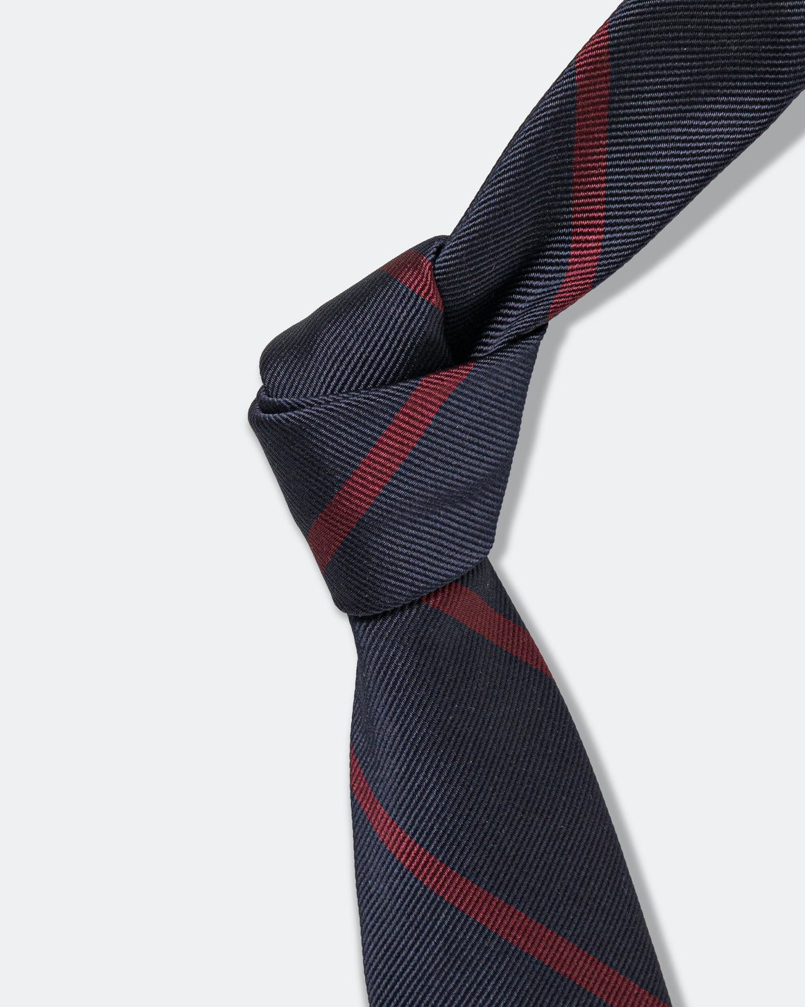 Beams Plus - Ivy Tie Regimental Bar Stripe - Burgundy - UP THERE