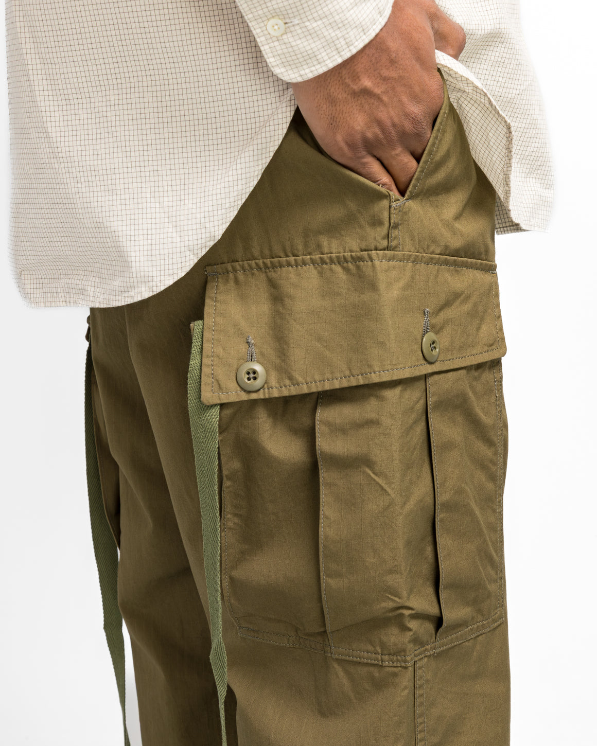 Beams Plus - MIL 6Pocket 80/3 Rip Stop Pants - Olive - UP THERE