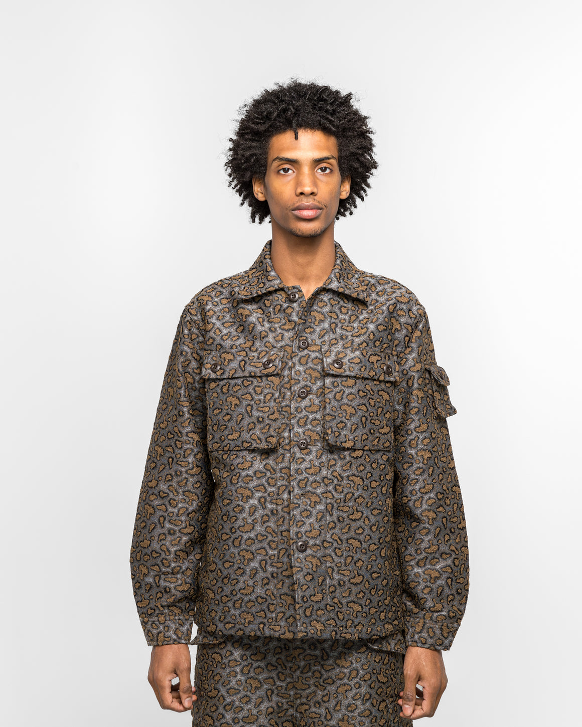Beams Plus - MIL SHT-JAC Camo Jacquard - Brown - UP THERE