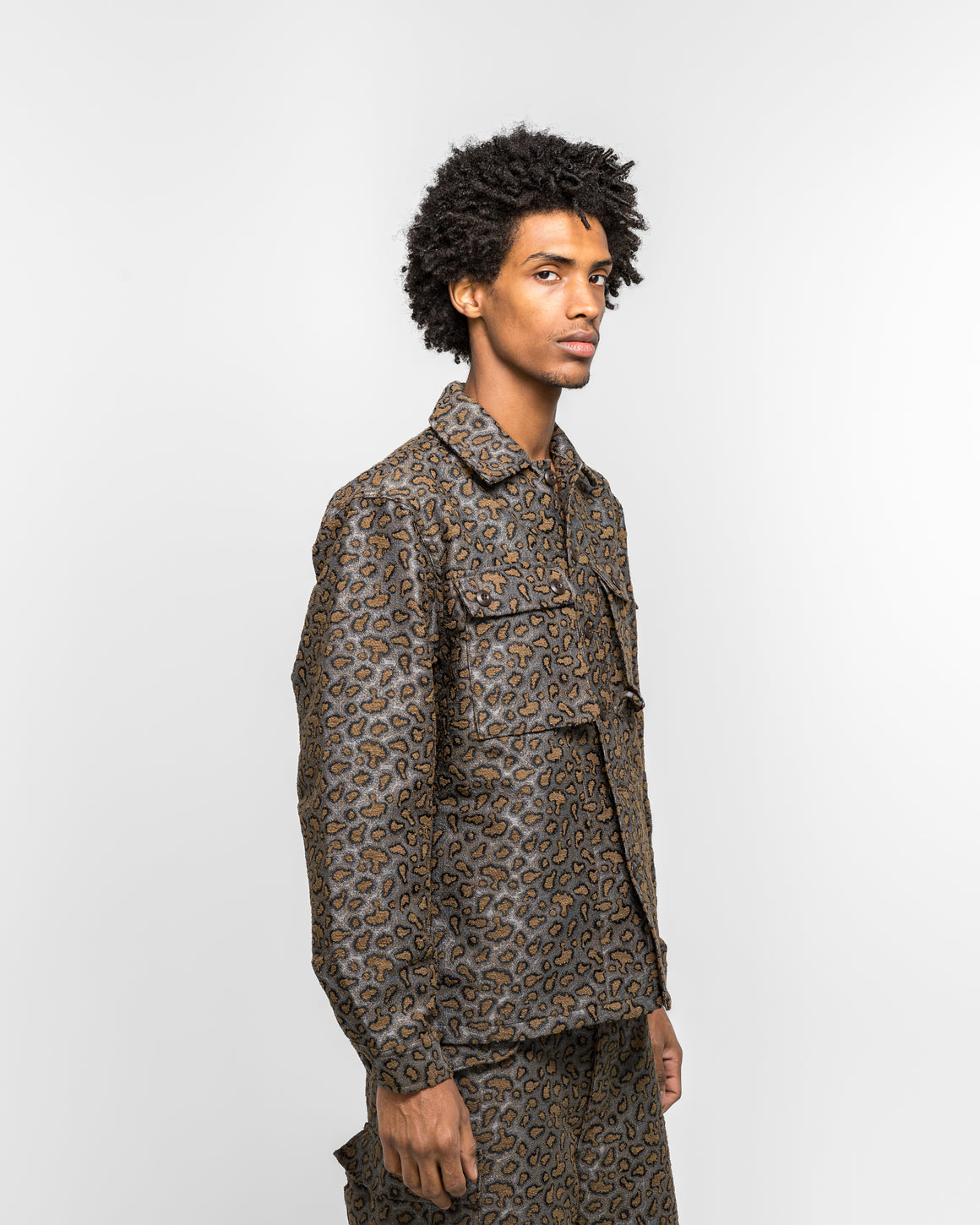 Beams Plus - MIL SHT-JAC Camo Jacquard - Brown - UP THERE
