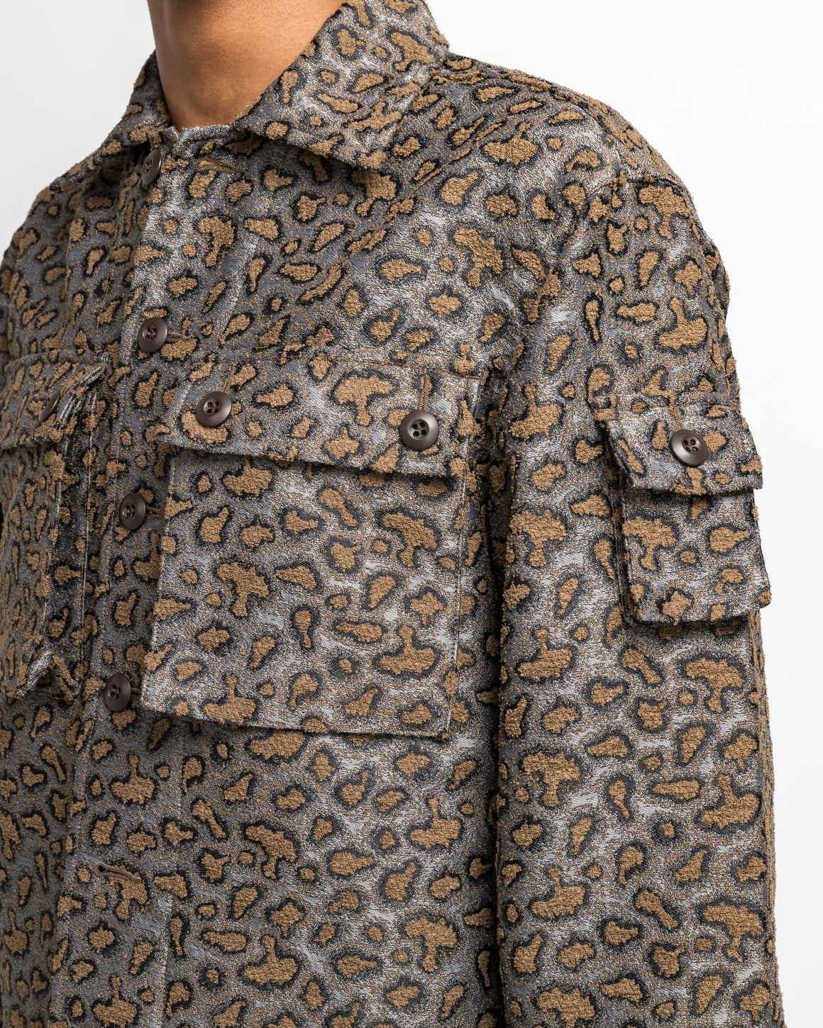 Beams Plus - MIL SHT-JAC Camo Jacquard - Brown - UP THERE