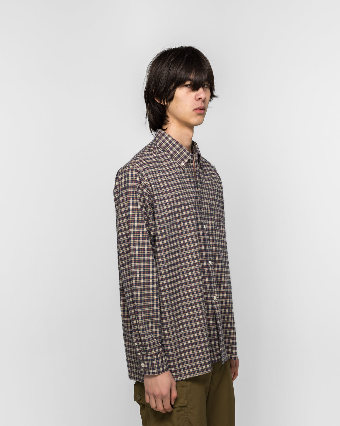 Beams Plus - Open B. D. Dobby Plaid - Navy - UP THERE