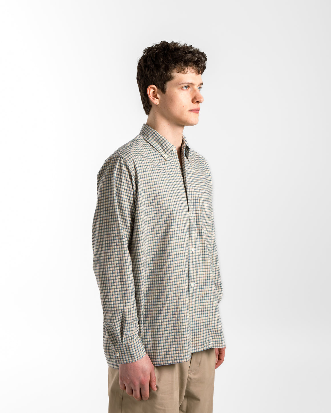 Beams Plus - Open B.D. Dobby Plaid Shirt - White - UP THERE